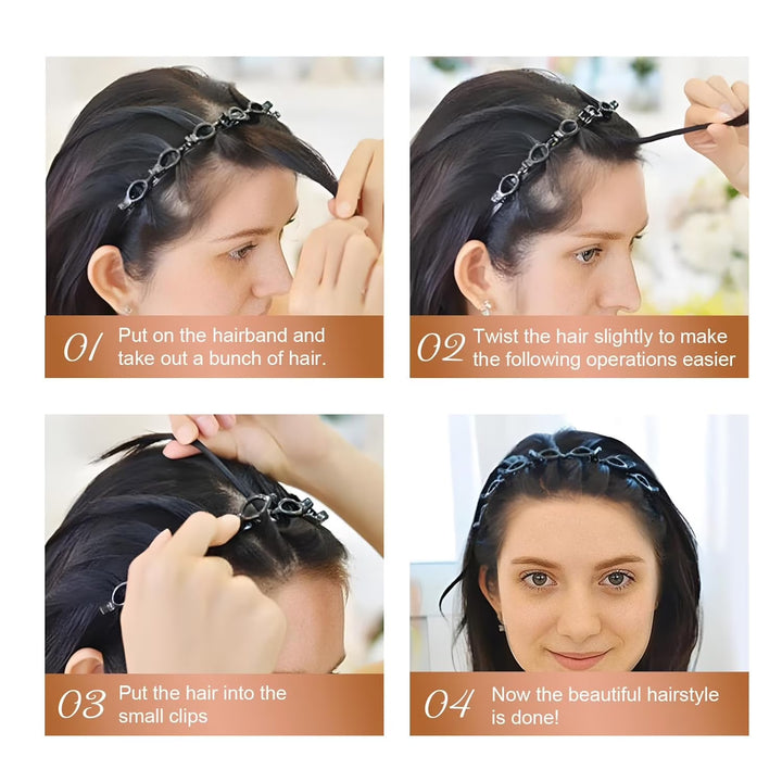 Hollow-out woven headband/bangs hair clip