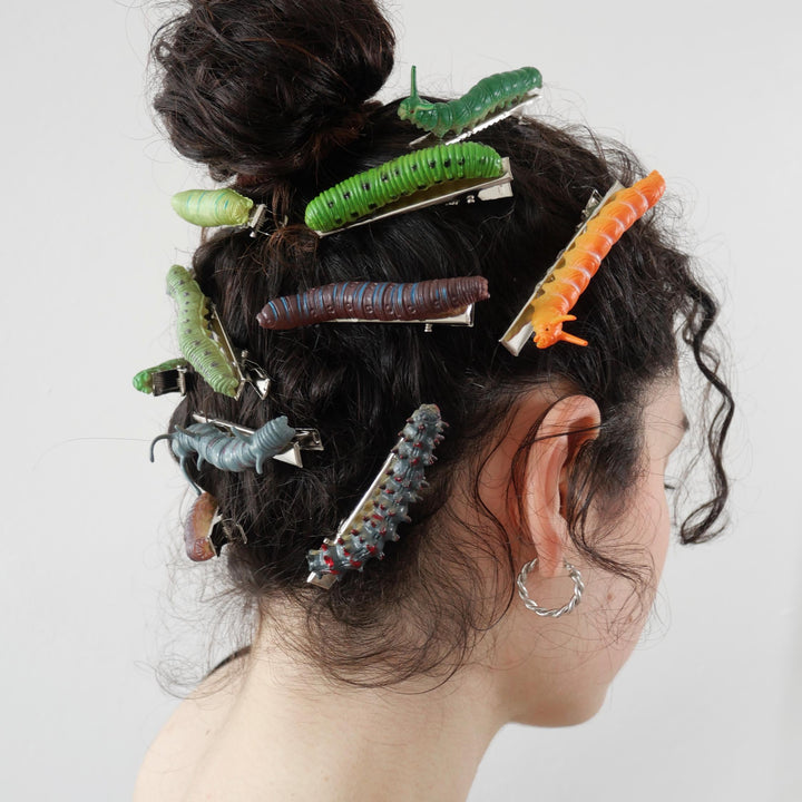 Caterpillar Insect-Shaped Hair Clips