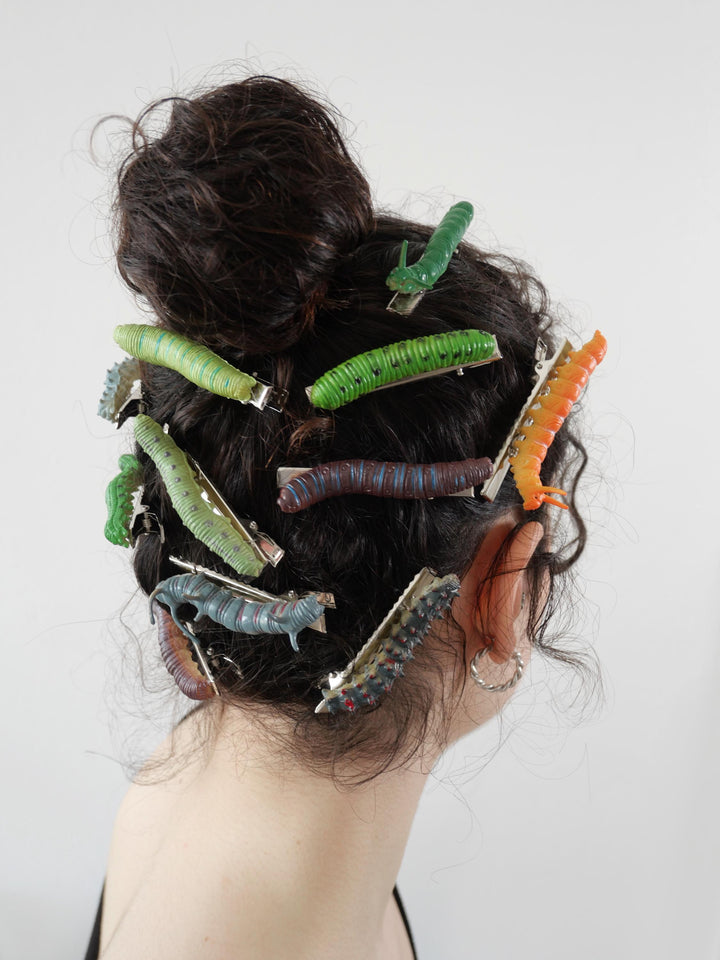 Caterpillar Insect-Shaped Hair Clips