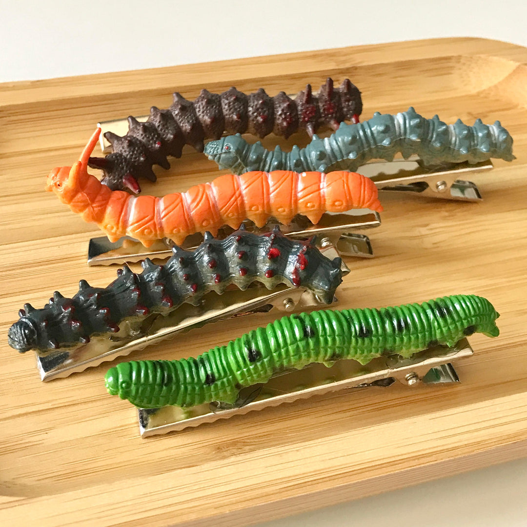 Caterpillar Insect-Shaped Hair Clips