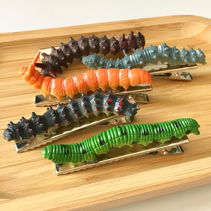 Caterpillar Insect-Shaped Hair Clips