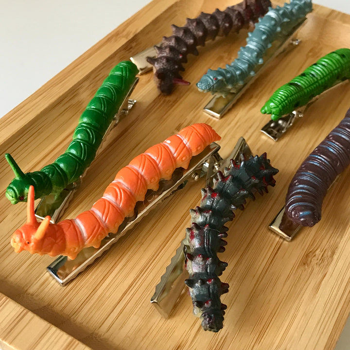 Caterpillar Insect-Shaped Hair Clips
