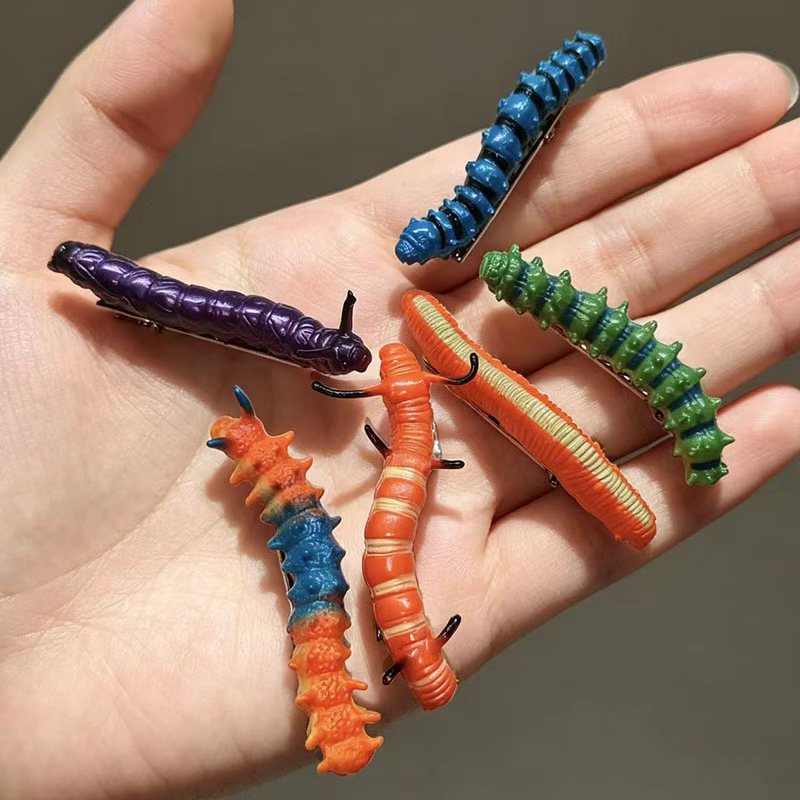 Caterpillar Insect-Shaped Hair Clips