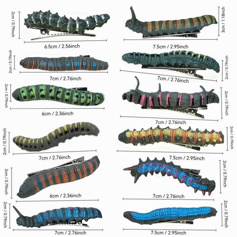 Caterpillar Insect-Shaped Hair Clips