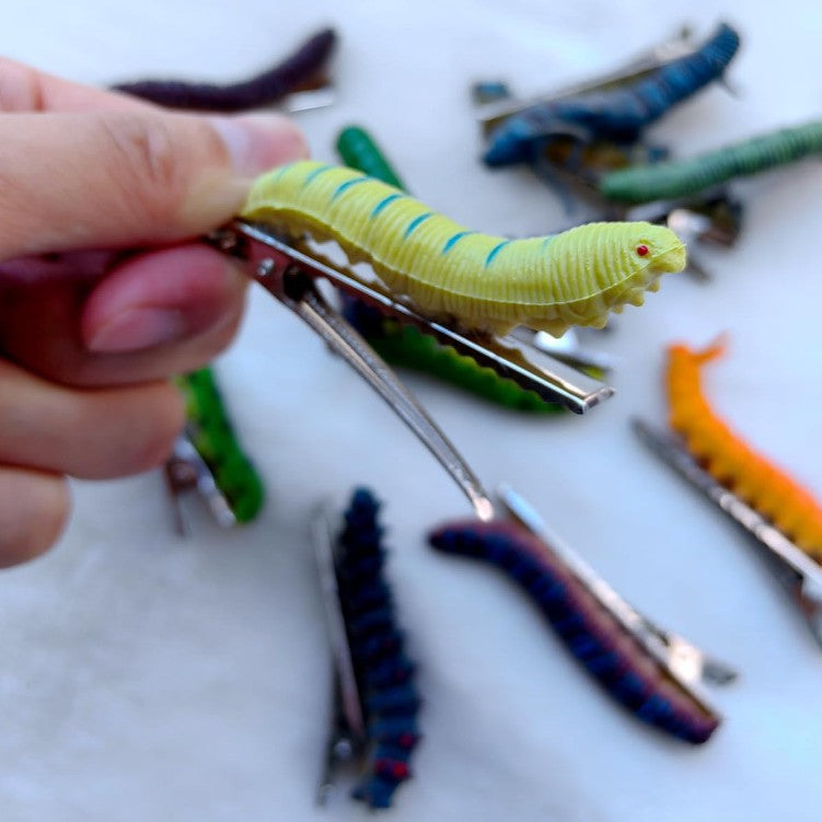 Caterpillar Insect-Shaped Hair Clips