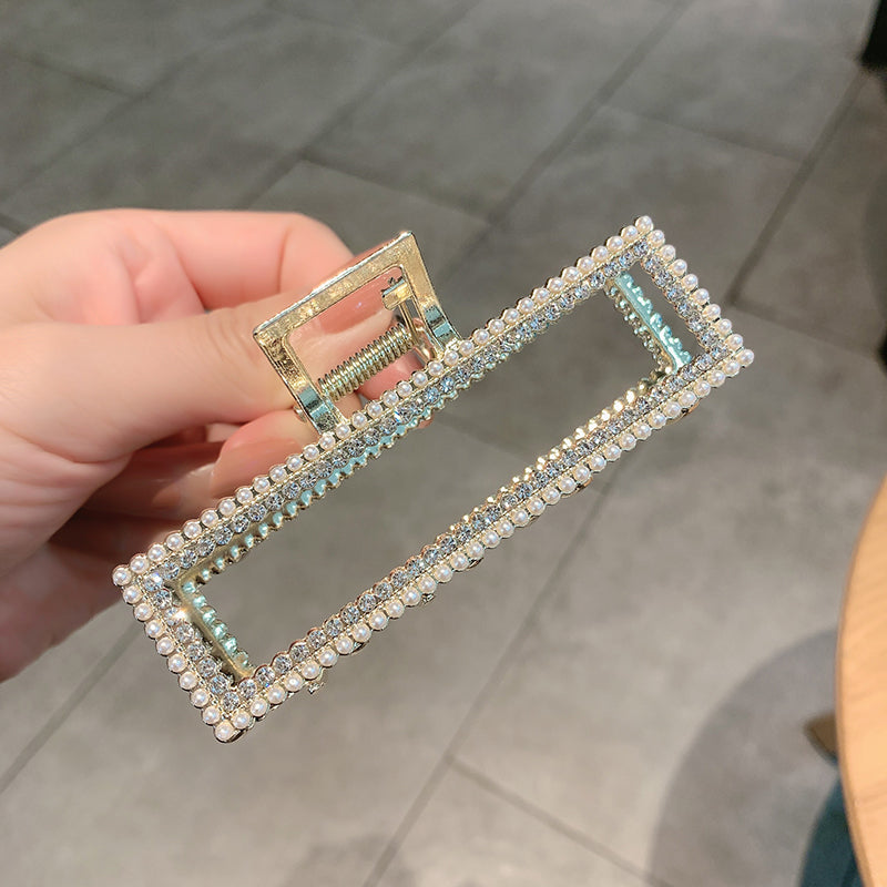 Haarspange mit Perlen und Strass 
