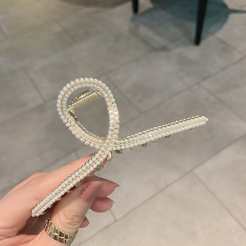 Haarspange mit Perlen und Strass 