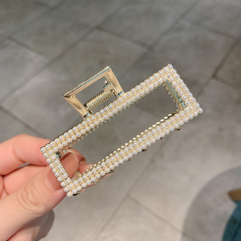 Haarspange mit Perlen und Strass 