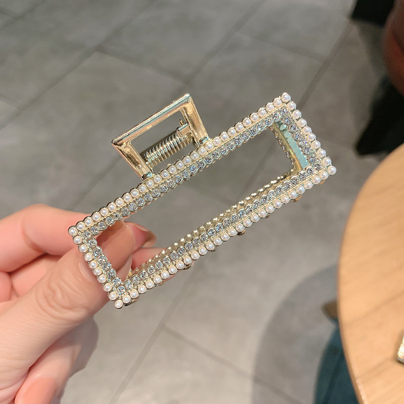 Haarspange mit Perlen und Strass 