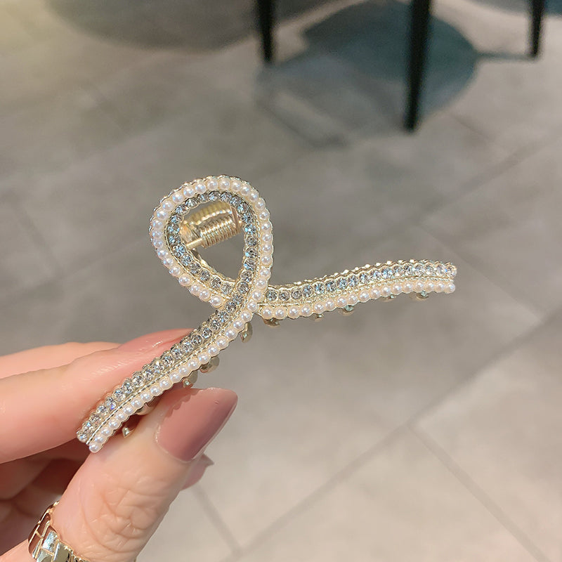 Haarspange mit Perlen und Strass 