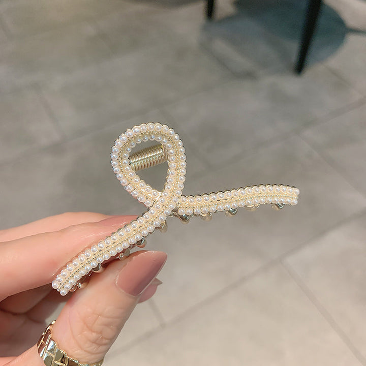 Haarspange mit Perlen und Strass 
