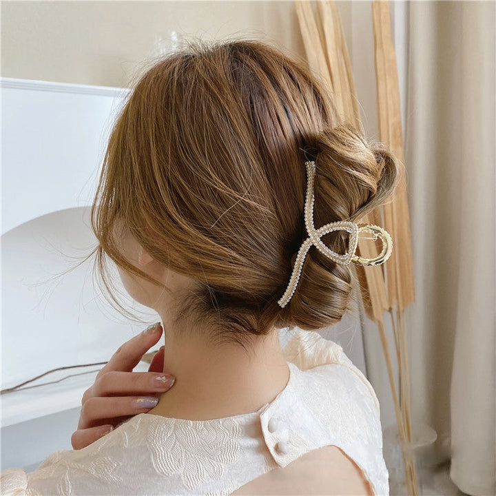 Haarspange mit Perlen und Strass 